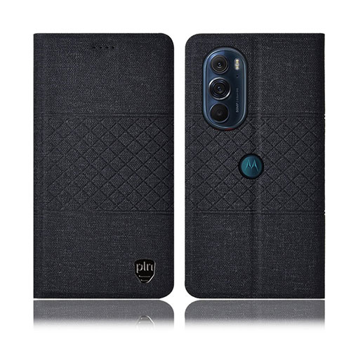 Funda de pano Cartera con Soporte H12P para Motorola Moto Edge 30 Pro 5G Negro