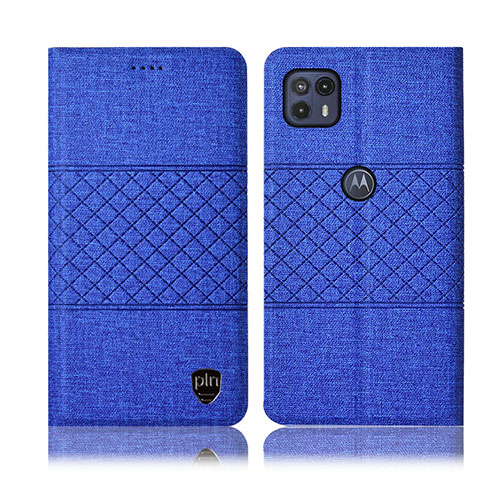 Funda de pano Cartera con Soporte H12P para Motorola Moto G50 5G Azul