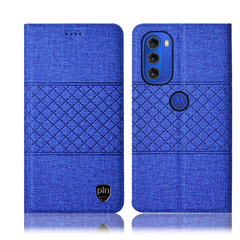 Funda de pano Cartera con Soporte H12P para Motorola Moto G51 5G Azul