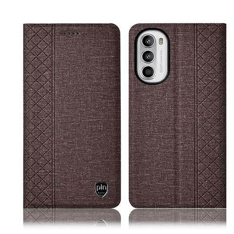 Funda de pano Cartera con Soporte H12P para Motorola MOTO G52 Marron