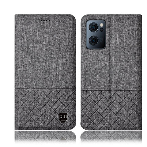 Funda de pano Cartera con Soporte H12P para OnePlus Nord CE 2 5G Gris