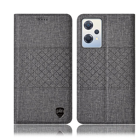 Funda de pano Cartera con Soporte H12P para OnePlus Nord CE 2 Lite 5G Gris