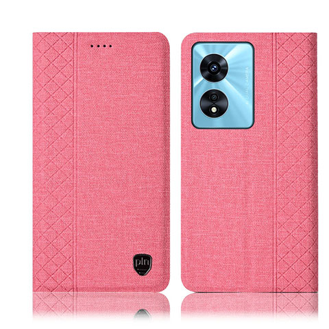 Funda de pano Cartera con Soporte H12P para Oppo A18 Rosa