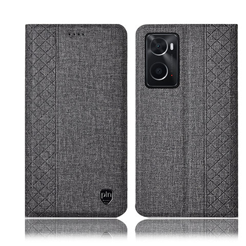 Funda de pano Cartera con Soporte H12P para Oppo A36 Gris