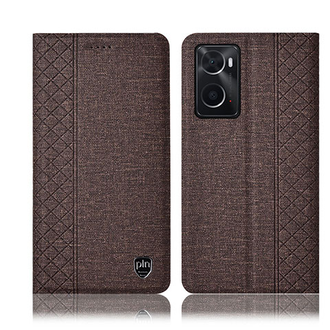 Funda de pano Cartera con Soporte H12P para Oppo A36 Marron