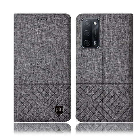 Funda de pano Cartera con Soporte H12P para Oppo A53s 5G Gris