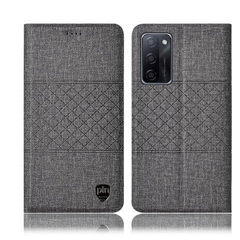 Funda de pano Cartera con Soporte H12P para Oppo A55S 5G Gris