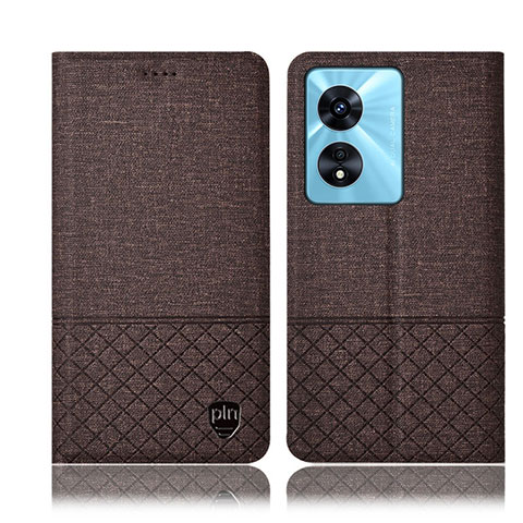 Funda de pano Cartera con Soporte H12P para Oppo A58 5G Marron