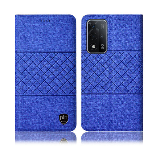 Funda de pano Cartera con Soporte H12P para Oppo A93s 5G Azul