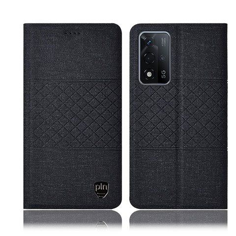 Funda de pano Cartera con Soporte H12P para Oppo A93s 5G Negro