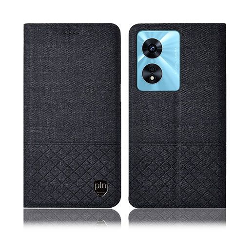 Funda de pano Cartera con Soporte H12P para Oppo A97 5G Negro