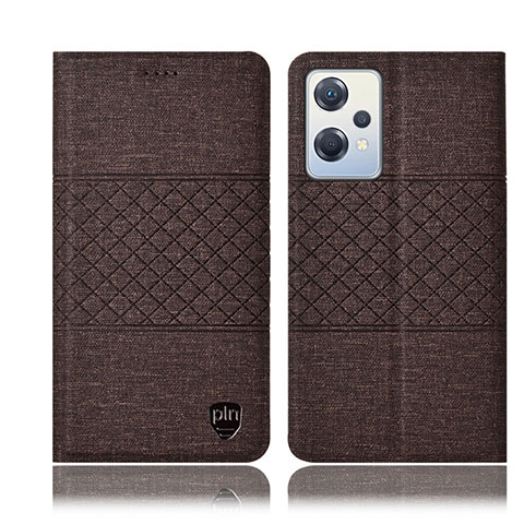 Funda de pano Cartera con Soporte H12P para Oppo K10X 5G Marron