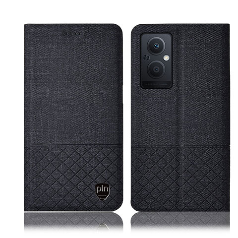 Funda de pano Cartera con Soporte H12P para Oppo Reno7 Z 5G Negro