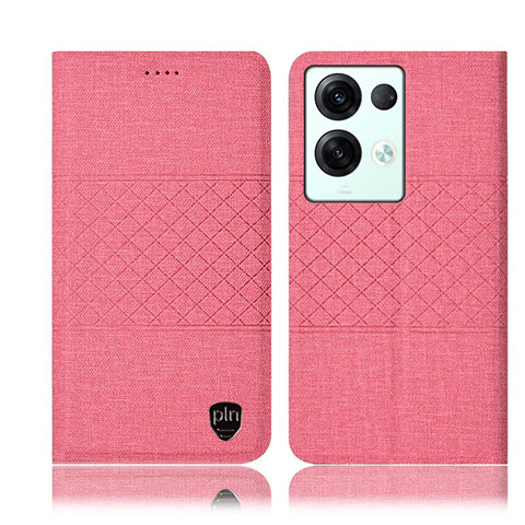 Funda de pano Cartera con Soporte H12P para Oppo Reno8 Pro 5G Rosa