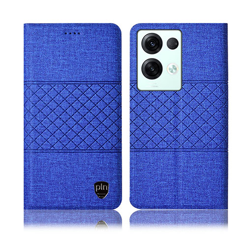 Funda de pano Cartera con Soporte H12P para Oppo Reno8 Pro+ Plus 5G Azul