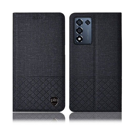 Funda de pano Cartera con Soporte H12P para Realme 9 SE 5G Negro