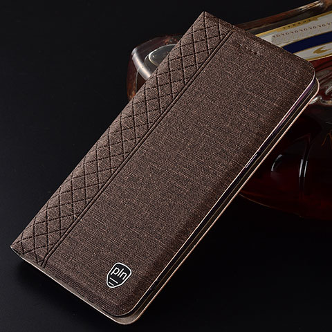 Funda de pano Cartera con Soporte H12P para Samsung Galaxy S21 Ultra 5G Marron