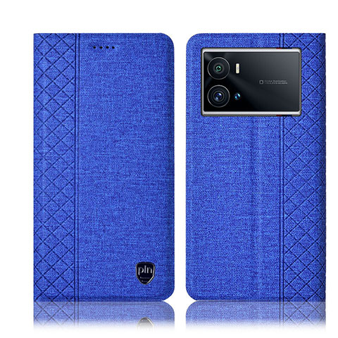 Funda de pano Cartera con Soporte H12P para Vivo iQOO 9 5G Azul