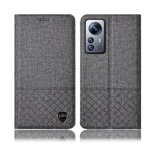 Funda de pano Cartera con Soporte H12P para Xiaomi Mi 12S 5G Gris