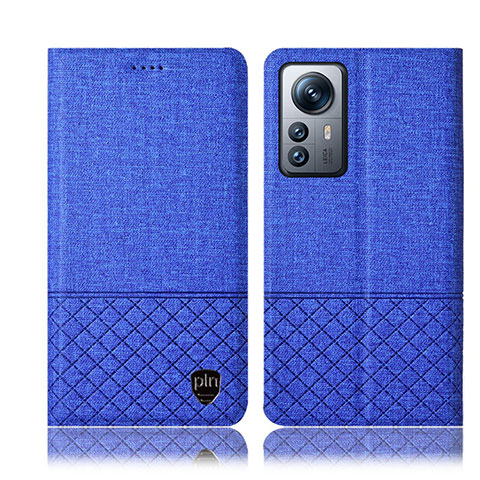 Funda de pano Cartera con Soporte H12P para Xiaomi Mi 12X 5G Azul