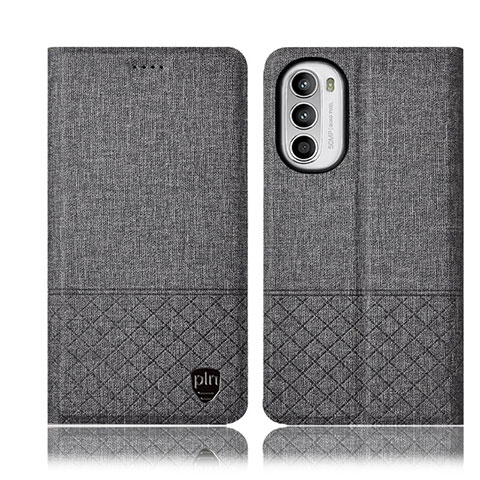 Funda de pano Cartera con Soporte H13P para Motorola Moto Edge (2022) 5G Gris