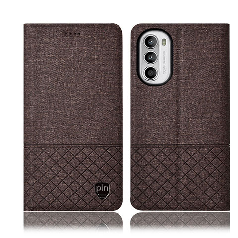 Funda de pano Cartera con Soporte H13P para Motorola Moto Edge (2022) 5G Marron