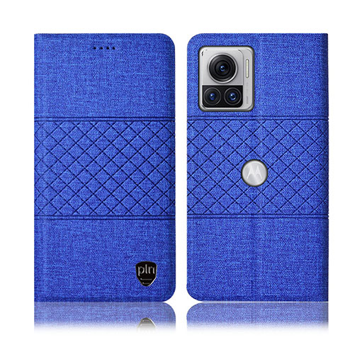 Funda de pano Cartera con Soporte H13P para Motorola Moto Edge 30 Ultra 5G Azul