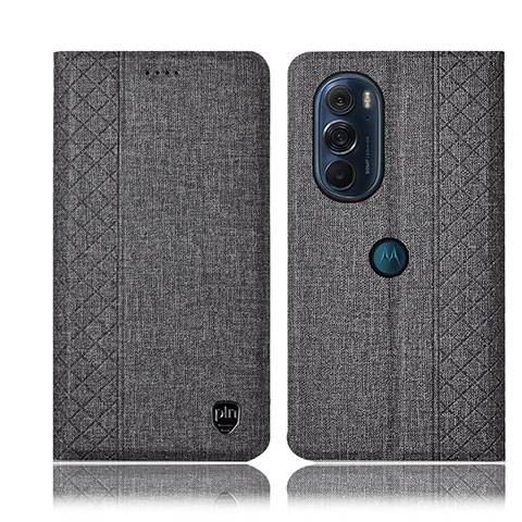 Funda de pano Cartera con Soporte H13P para Motorola Moto Edge Plus (2022) 5G Gris