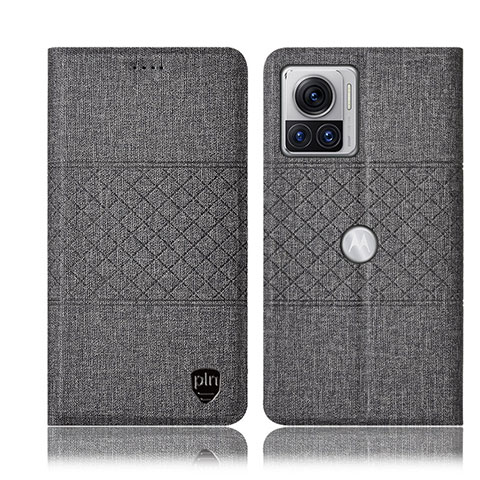 Funda de pano Cartera con Soporte H13P para Motorola Moto Edge X30 Pro 5G Gris