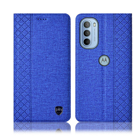 Funda de pano Cartera con Soporte H13P para Motorola Moto G31 Azul