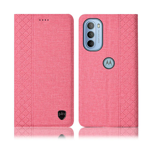 Funda de pano Cartera con Soporte H13P para Motorola Moto G31 Rosa