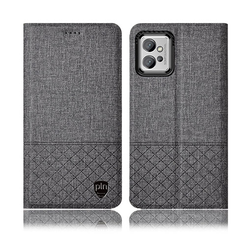 Funda de pano Cartera con Soporte H13P para Motorola Moto G32 Gris