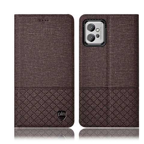 Funda de pano Cartera con Soporte H13P para Motorola Moto G32 Marron