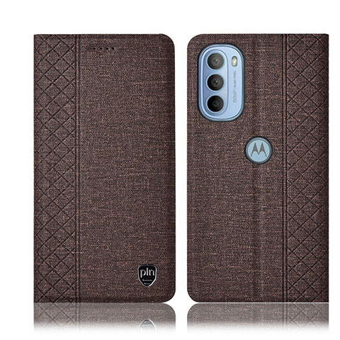 Funda de pano Cartera con Soporte H13P para Motorola Moto G41 Marron