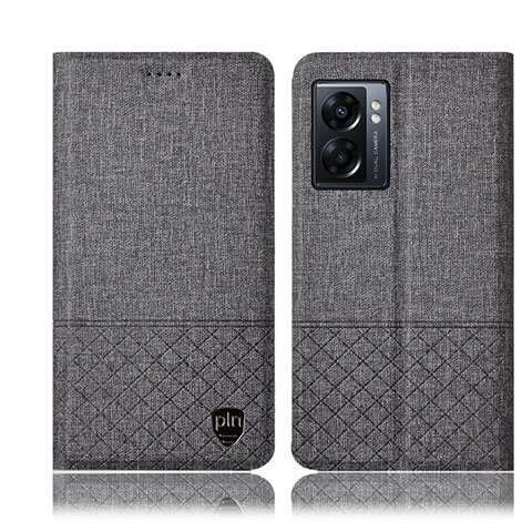 Funda de pano Cartera con Soporte H13P para Oppo A57 5G Gris