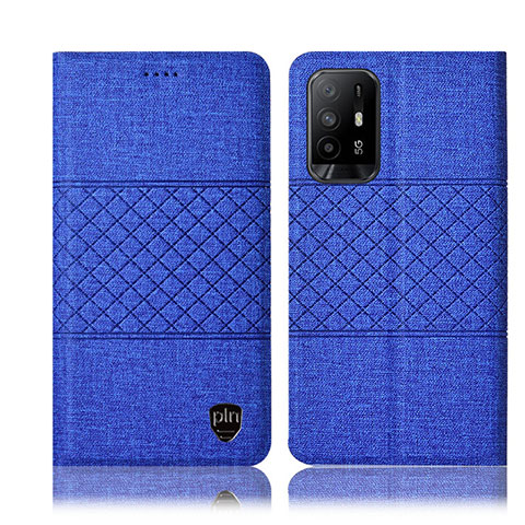 Funda de pano Cartera con Soporte H13P para Oppo A94 5G Azul