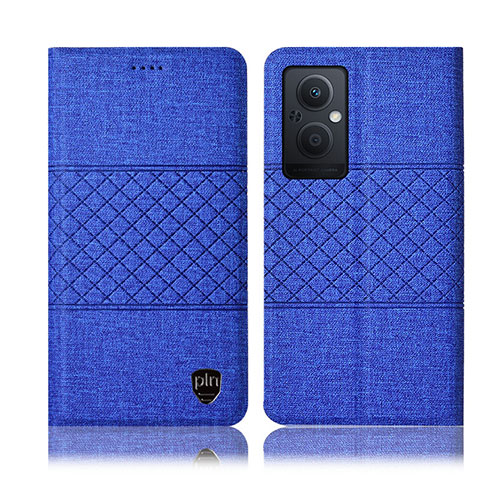 Funda de pano Cartera con Soporte H13P para Oppo F21 Pro 5G Azul