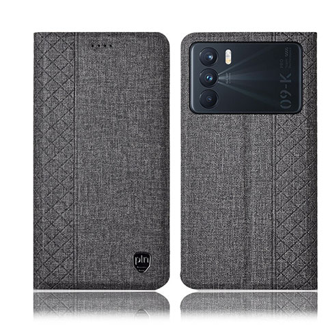 Funda de pano Cartera con Soporte H13P para Oppo K9 Pro 5G Gris