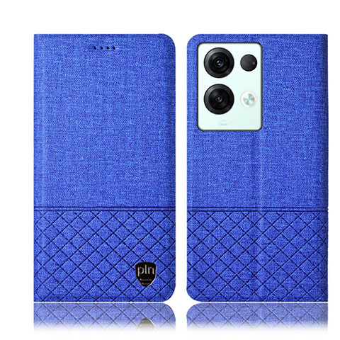 Funda de pano Cartera con Soporte H13P para Oppo Reno8 Pro 5G Azul