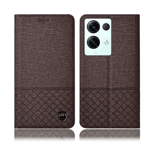 Funda de pano Cartera con Soporte H13P para Oppo Reno8 Pro 5G Marron