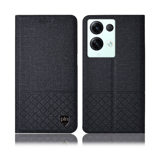 Funda de pano Cartera con Soporte H13P para Oppo Reno8 Pro 5G Negro