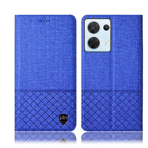 Funda de pano Cartera con Soporte H13P para Oppo Reno9 5G Azul