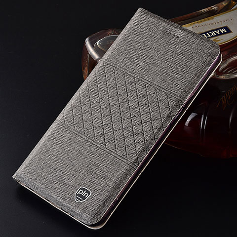 Funda de pano Cartera con Soporte H13P para Samsung Galaxy S21 Ultra 5G Gris