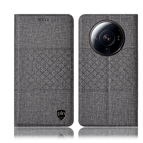 Funda de pano Cartera con Soporte H13P para Xiaomi Mi 12 Ultra 5G Gris