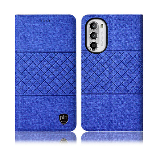 Funda de pano Cartera con Soporte H14P para Motorola Moto Edge (2022) 5G Azul