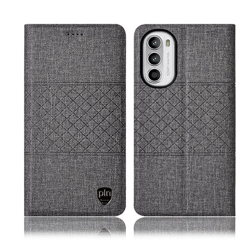 Funda de pano Cartera con Soporte H14P para Motorola Moto Edge (2022) 5G Gris