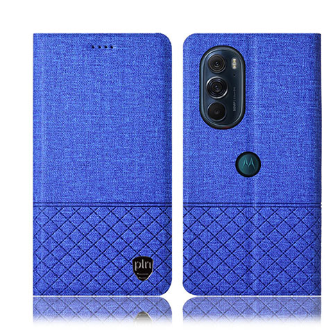 Funda de pano Cartera con Soporte H14P para Motorola Moto Edge 30 Pro 5G Azul