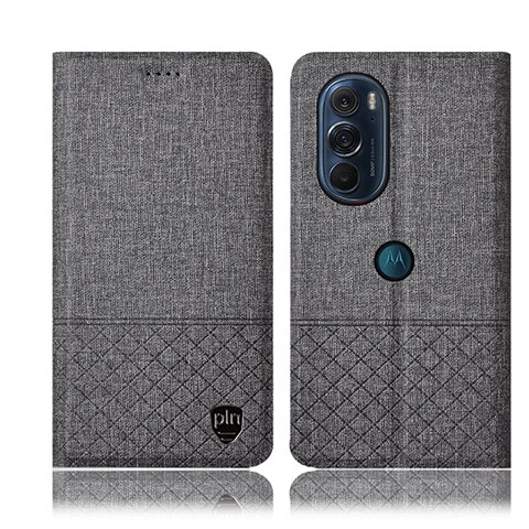 Funda de pano Cartera con Soporte H14P para Motorola Moto Edge 30 Pro 5G Gris