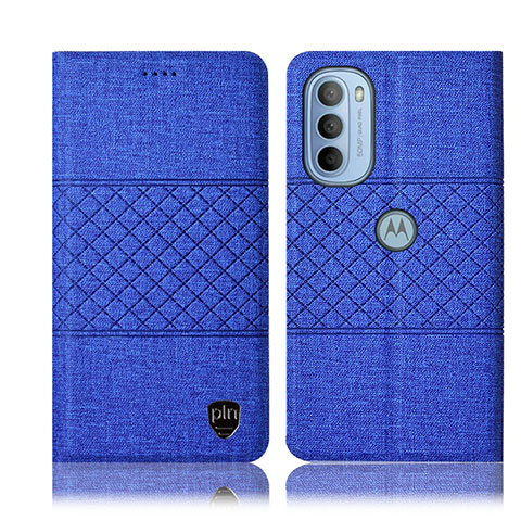 Funda de pano Cartera con Soporte H14P para Motorola Moto G31 Azul