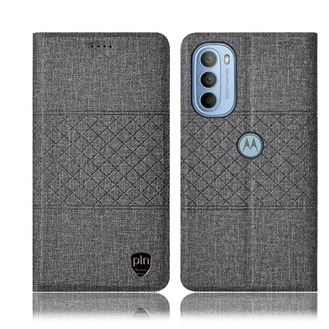 Funda de pano Cartera con Soporte H14P para Motorola Moto G31 Gris